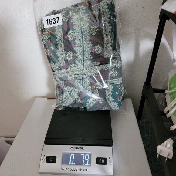 Porridge Womens Tunic Top Sz 1X Long Puff Sleeves Pleated Green Wine Floral Y2K - Picture 13 of 13